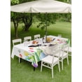thumbnail image 3 of Easter Outdoor Tablecloth - 52x70 Inch Rectangle Dining Table Cover, Spring Watercolor Flowers Bunny Butterfly Eggs Waterproof Outdoor Table Cloth with Umbrella Hole & Zipper for Picnic/Patio/Party, 3 of 7