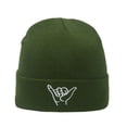thumbnail image 1 of Men‘s Fashion Embroidered Wool Knitted Winter Hat Warm Pure Color Hat, 1 of 4