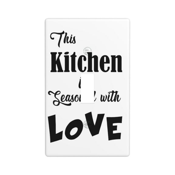 This kitchen is seasoned with love Light Switch Cover Plates Single Toggle Wall Plate, Decorative 1-Gang Christmas Decor Lightswitch Cover