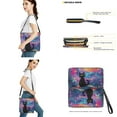 thumbnail image 3 of ZUXONGSY Painted Cat Print Leather Crossbody Handbag with Wrist Wallet for Women Trendy Crossbody Hobo Bag with Wallet Set Large Bucket Crossbody Bag Set for Working, 3 of 4