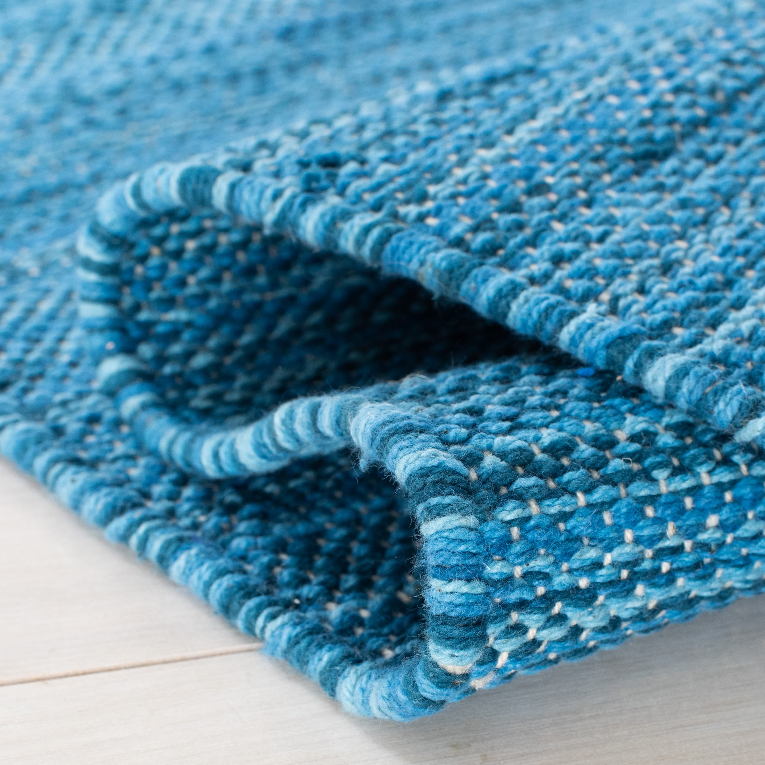 SAFAVIEH Montauk Ben Striped Cotton Area Rug, Blue/Grey, 4' x 6'