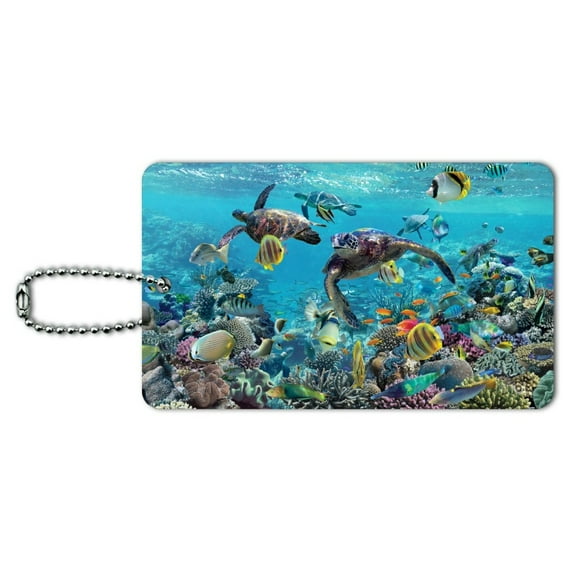 Ocean Coral Reef Sea Turtles Diving Luggage Card Suitcase Carry-On ID Tag