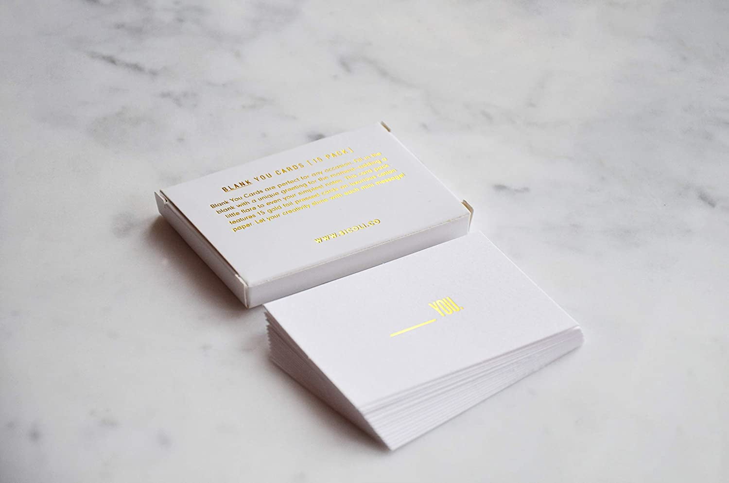Blank You Cards 15 Pack, AllOccasion Gold Foil Pressed Note Cards (2