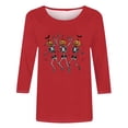 thumbnail image 4 of successthop Womens Halloween Shirts Plus Size Pumpkin 3/4 Sleeve Tee Skeleton Tops Holiday Fall Vacation Clothes Red, 4 of 4