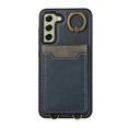 thumbnail image 6 of Wallet Back Case for Samsung Galaxy S22 Plus with Wrist Strap, Stylish Magnetic Card Holder Finger Ring Kickstand PU Leather Lanyard Shockproof Slim Phone Case for Samsung Galaxy S22 Plus, Blue, 6 of 7