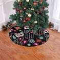 thumbnail image 2 of FMSHPON Halloween Cats Colorful Flowers Xmas Christmas Tree Skirt Stand Mat for Holiday Party Decoration Indoor Outdoor 48 inches, 2 of 3