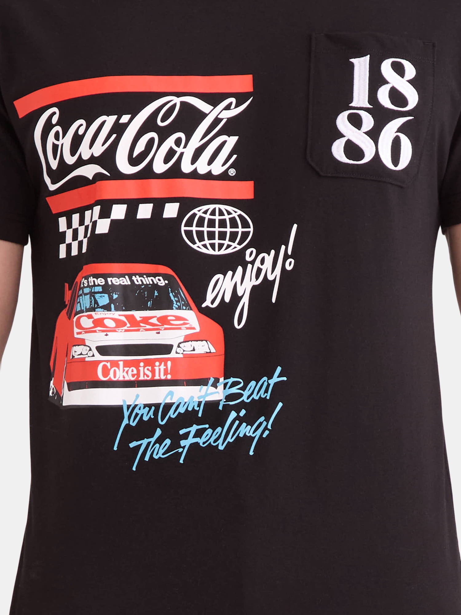 Coca-Cola Racing Men's and Big Men's Front Back Graphic Pocket Tee, Sizes S-3XL