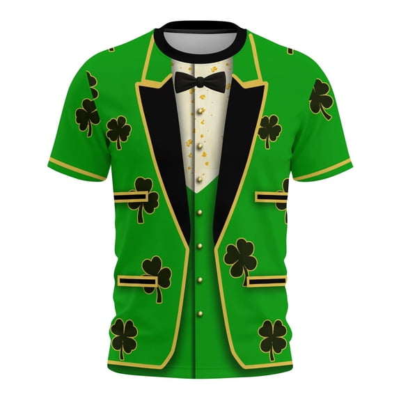 LEKWK St Patricks Day Shirt Women Suit With Gold Graphic Tees Short Sleeve Novelty Tops Casual Tops 3D Vest Print Holiday Clothing