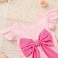 thumbnail image 4 of ZEHJUHAN Toddler Girls' Round Neck Ruffle Sleeveless Backless Dress with Bow Detail, Casual Smocked Summer Dress Pink，12-18M, 4 of 11