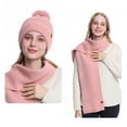 thumbnail image 5 of Caywon Women's Winter Double Layer Fleece Lined Thickened Warm Wool Hat Scarf Gloves Three Piece Set Clothing Matching Set Coordinated Design, 5 of 5