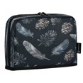 thumbnail image 2 of Pencil Bag with Magnetic Foldable Base Large Capacity Stand-Up Pencil Case Durable Nylon Pen Pouch Deep Gray Feathers and Pinecones, 2 of 7