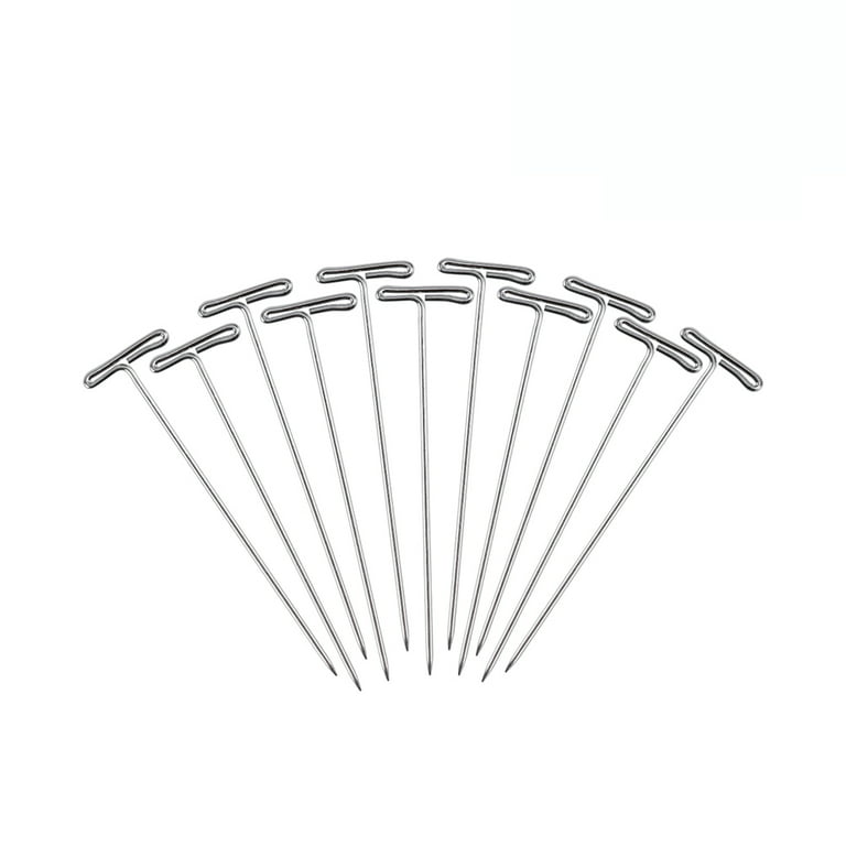 100pcs T-Pins Blocking Knitting Pins Wig Pins T Pins for Wigs Making Sewing, Size: 5x1cm