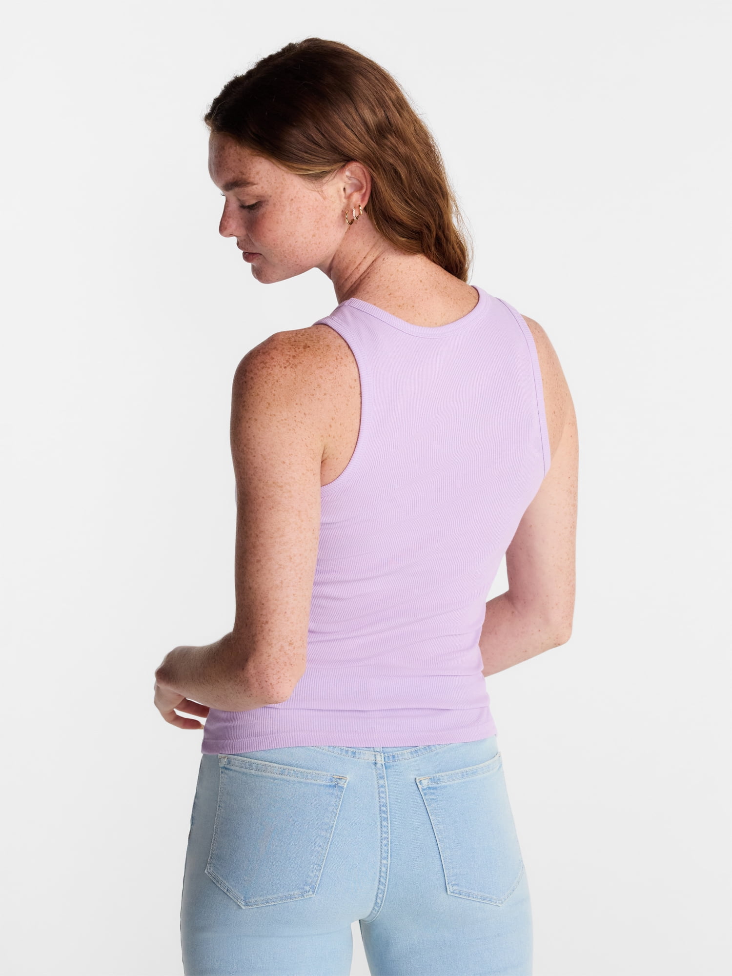 No Boundaries Ribbed High Neck Tank Top, Women's XXS-XXL