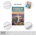 thumbnail image 2 of Elevated View Wall Art Cristo Blanco Peru Retro Travel Poster Cusco Andes Monument Print Poster, 2 of 8
