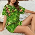thumbnail image 4 of Honeii Cactus And Succulents for Women's Summer Pajama Set ,Soft Short Sleeve Shirt & Matching Bottoms,Loungewear,2PCS Sleepwear Relaxed Home Wear-4X-Large, 4 of 6
