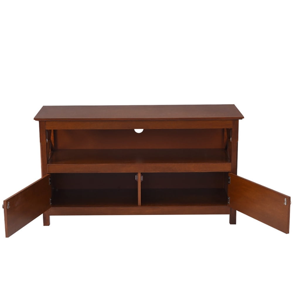 Finihen TV Stand, TV Cabinet, 44 Inch Wooden Storage Cabinet TV Stand, for Living Room, Bedroom, Brown