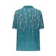 thumbnail image 2 of TaTaai Women Casual Fashion V Neck Short Sleeve All Over Print T Shirt Loose Button Top Ladies Weekend Outdoor Vacation Wear Soft Breathable Non See Through Versatile Stylish Top Gift, 2 of 6