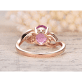 thumbnail image 2 of HeartsAndYou 2ct Natural Sapphire Diamond Engage Ring Flower Leaf Design 14k SOLID Rose Gold, 2 of 6