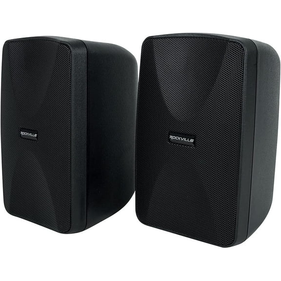2 Rockville WET-40B 4" 70V Commercial Indoor/Outdoor Wall Speakers Black Swivel