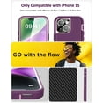 thumbnail image 4 of ULAK Case for iPhone 15 With Screen Protector Built In Kickstand, Heavy Duty Military Shockproof Phone Case for Apple iPhone 15 6.1" 2023, Purple, 4 of 8