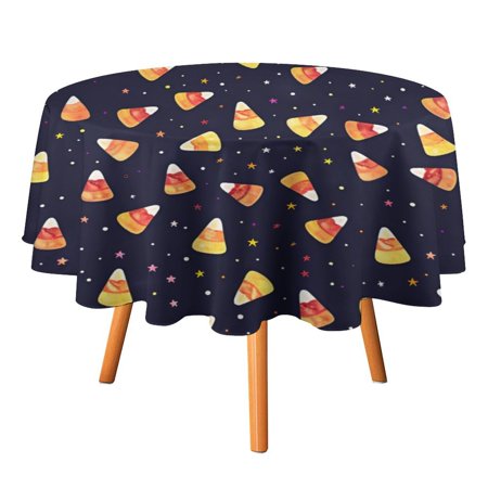 

JINGDS Halloween Candy Corn Starry Sky-547 Round Table Cloth Halloween Tablecloth Thanksgiving Day Table Cloth Round Cover Circle Tablecloth for Halloween Thanksgiving Fall Party