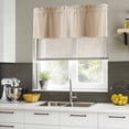 thumbnail image 4 of Khaki Ombre Curtain Valances for Windows, Kitchen Valance Window Treatments Panel 2 Pack, Modern Abstract Art Farmhouse Gradient Rod Pocket Short Curtains for Bathroom Bedroom 42 x 12 Inch, 4 of 8