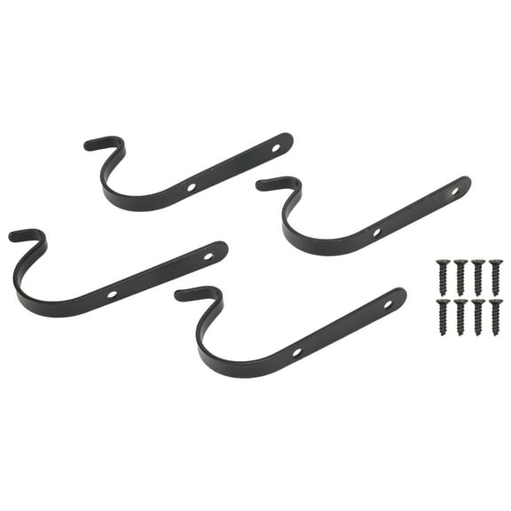 4Pcs Iron Wall Hooks for Hanging Plant Lanterns, Plant Hanger Fence Metal Bracket for Bird Feeders, Wind Chimes, Mason Jar Sconces, Light Outdoor Indoor Rustic Home Decor