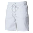 thumbnail image 2 of Cargo Shorts for Men Solid Color Sports Casual Shorts Loose Fitting Training Jogging White M, 2 of 6
