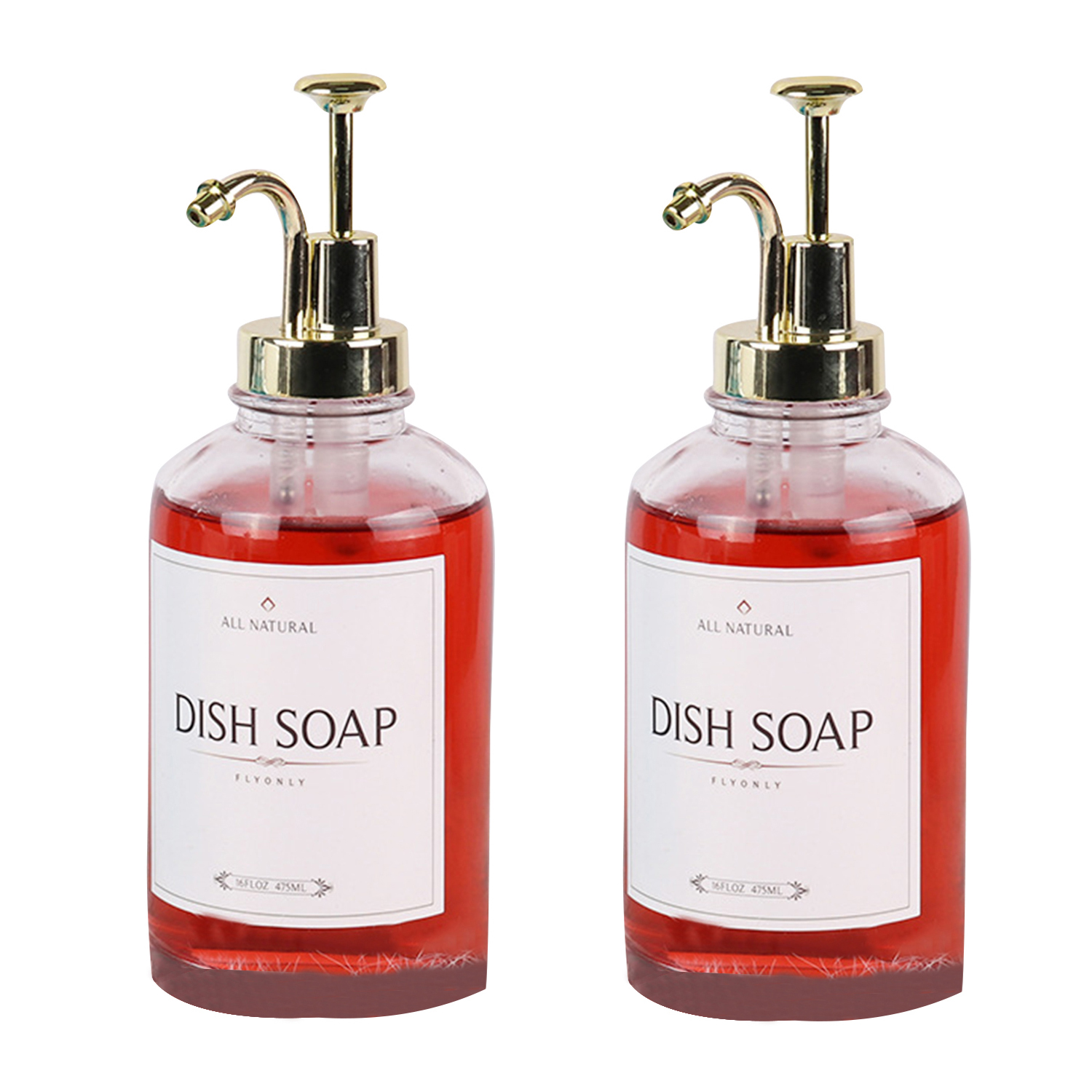 HuaAngel 16 Oz Glass Soap Dispenser Coffee Syrup Dispenser For Kitchen