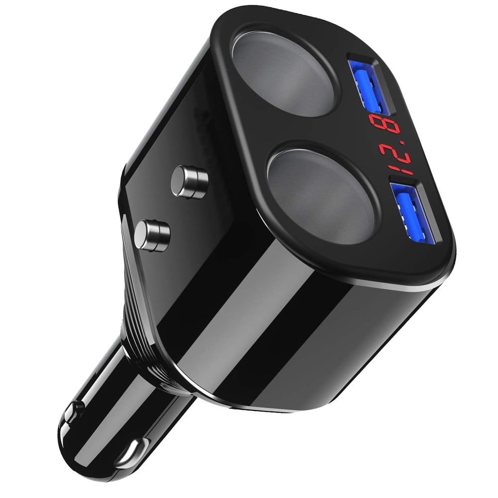 Fordawn USB C Car Charger, 2 Sockets Cigarette Lighter Splitter Dual