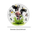 thumbnail image 2 of Country Style Cow Pattern Wooden Wall Clock Decor, Home Office Compatible, Sturdy and Durable, 25cm, 10 Inch, 2 of 3