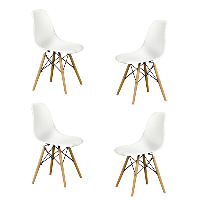 IFDC - Ensemble de 4 Chaises de Cuisine Eiffel, 20''x18''x32'', Blanc