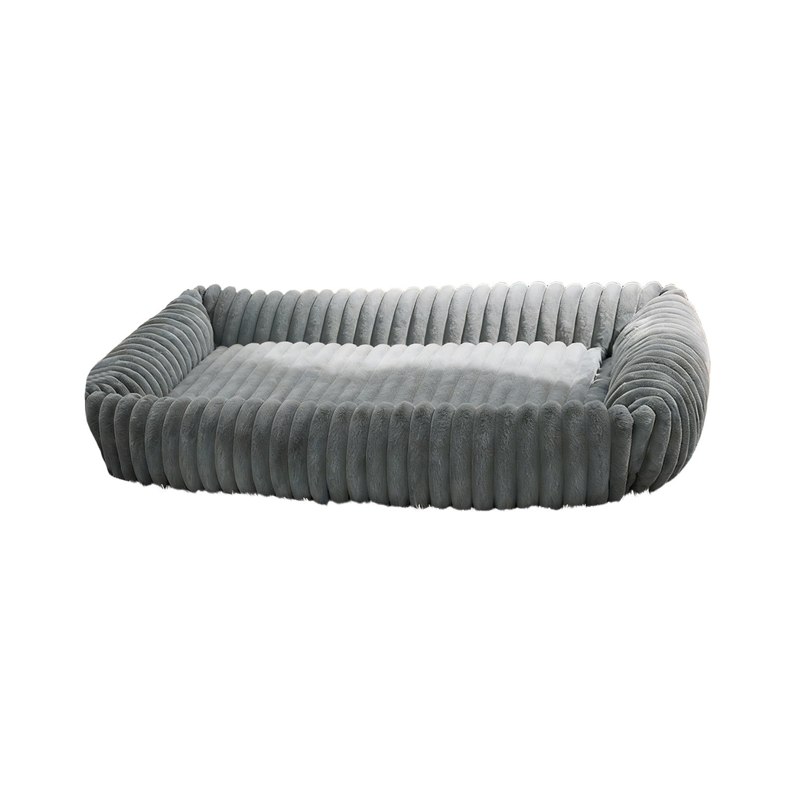 Orthopedic Dog Bed Plush Pet Sofa Bed Warm Crate Pad, Cozy Dog Cat Bed for Small Medium Large Dogs, Thick Cushion Washable Kennel Mat Non Slip Sleeping Bed Durable Comfort