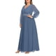 thumbnail image 2 of Vestido Pinup Fashion de chifón azul empolvado para mujer, madre novia, 2 of 6