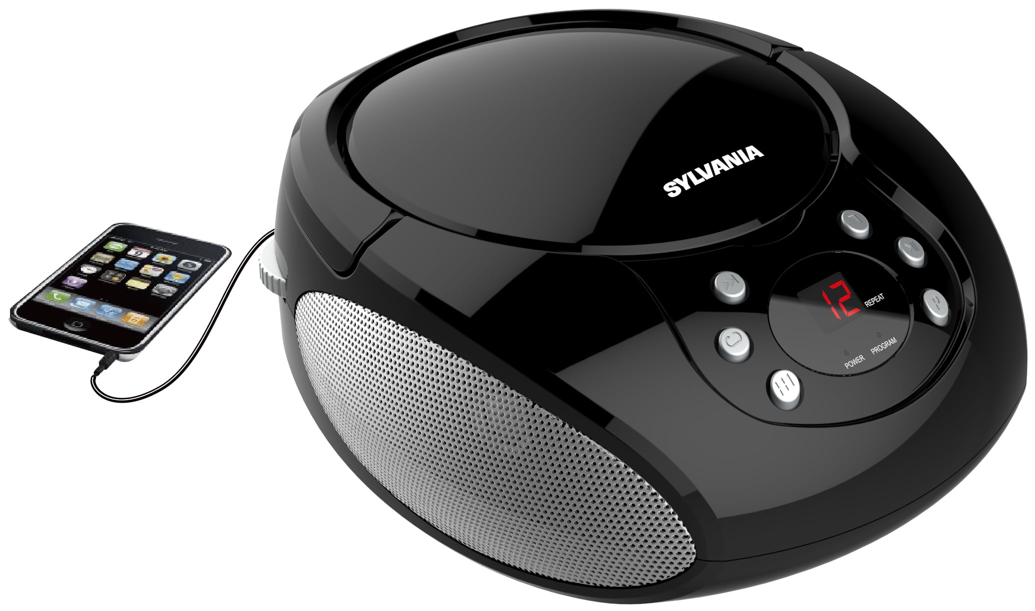 SYLVANIA SRCD261 Portable CD Player with AM/FM Radio (Black)