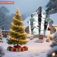 thumbnail image 3 of Stylized Metal Christmas Tree Wind Spinner - Concentric Circle Design with Red and Green Ornaments for Garden Decor, 3 of 7
