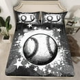 thumbnail image 2 of jejeloiu Baseball Game Twin Sheet Sets,Splashing Ink Twin Fitted Sheet,Sport Theme Flat Sheet,Luxury Bedroom Decor,3pcs, 2 of 7