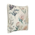 thumbnail image 3 of LNWH Cartoon Watercolor Flower Throw Pillow Covers, Square Soft Linen Decorative Pillow Cases, 16"x16", 3 of 8