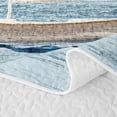 thumbnail image 5 of Erosebridal Coastal Sailboat Twin Quilt Set, Ocean Twin Coverlet Set, Navy Reversible 2pcs, 1 Bedspread and 1 Pillowcase, 5 of 7