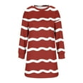 thumbnail image 6 of Kaemgyyd Women's Casual Sweatshirt Dress Crew Neck Long Sleeve Mini Pullover Dress Fashion Loose Stripe Dresses, 6 of 6