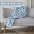 thumbnail image 6 of Soft All-Season Microfleece Bed Blanket – Lightweight Cozy Throw – King Size – Blue, 6 of 8