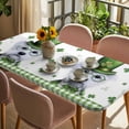 thumbnail image 3 of St. Patrick's Day Table Cloths for 4 Foot Rectangle Tables, Cute Puppy Shamrock Hat Dog Green Plaid Patio Waterproof Elastic Fitted Tablecloths, Washable Rectangular Table Cover for Camping, 3 of 8