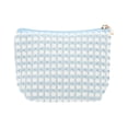 thumbnail image 1 of Bolsas de maquillaje de triángulo con puntos, 1 Pc, amigable para viajar, color azul, felpa, 1 of 5
