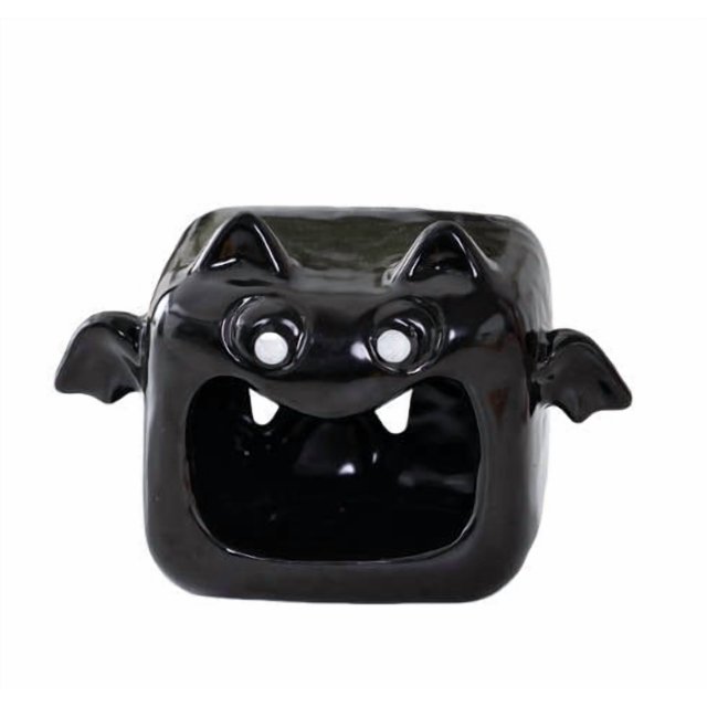 WLOELOEW A Style Ceramic Ghost Candlestick For Halloween Party Decor Desktop Ornament With Candy Bowl Feature Ceramics A