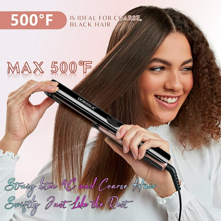 DORISILK 500¬∞F High Temp Flat Iron, 2-in-1 Straightener & Curler