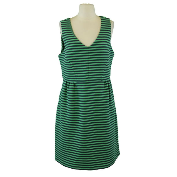 Boden - BODEN Women's Striped Vintage Ponte Dress US Sz 10R Green/Navy ...