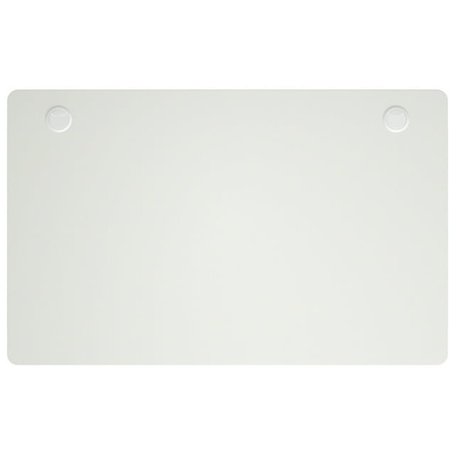 Gymax 48'' x 30'' Universal Tabletop for Standard & Standing Desk Frame in white. This rectangular engineered wood desktop features a smooth, waterproof surface with rounded corners for safety. It includes two cable management holes for organized wiring and measures 48 inches by 30 inches with a 1-inch thickness. Compatible with standard desk frames and sit-to-stand desk frames, it offers a durable and spacious surface for monitors, laptops, and other essentials.