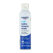 Equate Sterile Saline Wound Wash Spray, First-Aid Cleanser, 7.4 fl oz.