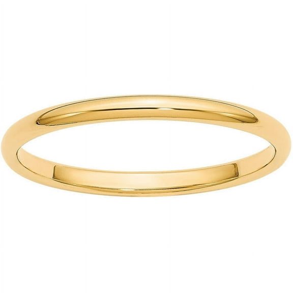 Primal Gold 14 Karat Yellow Gold 2mm Half-Round Wedding Band