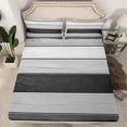 thumbnail image 2 of Manfei Adult Modern Abstract Full Size Sheets, Fashion Stripe Ombre Bed Sheets, Dimgrey Art Sheet Sets, Luxury Bedroom Decor, 4 Pieces, 2 of 7